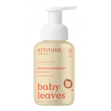 Attitude Baby Leaves putas matu un ķermeņa mazgāšanai bērniem ar bumbieru nektāru, 295ml